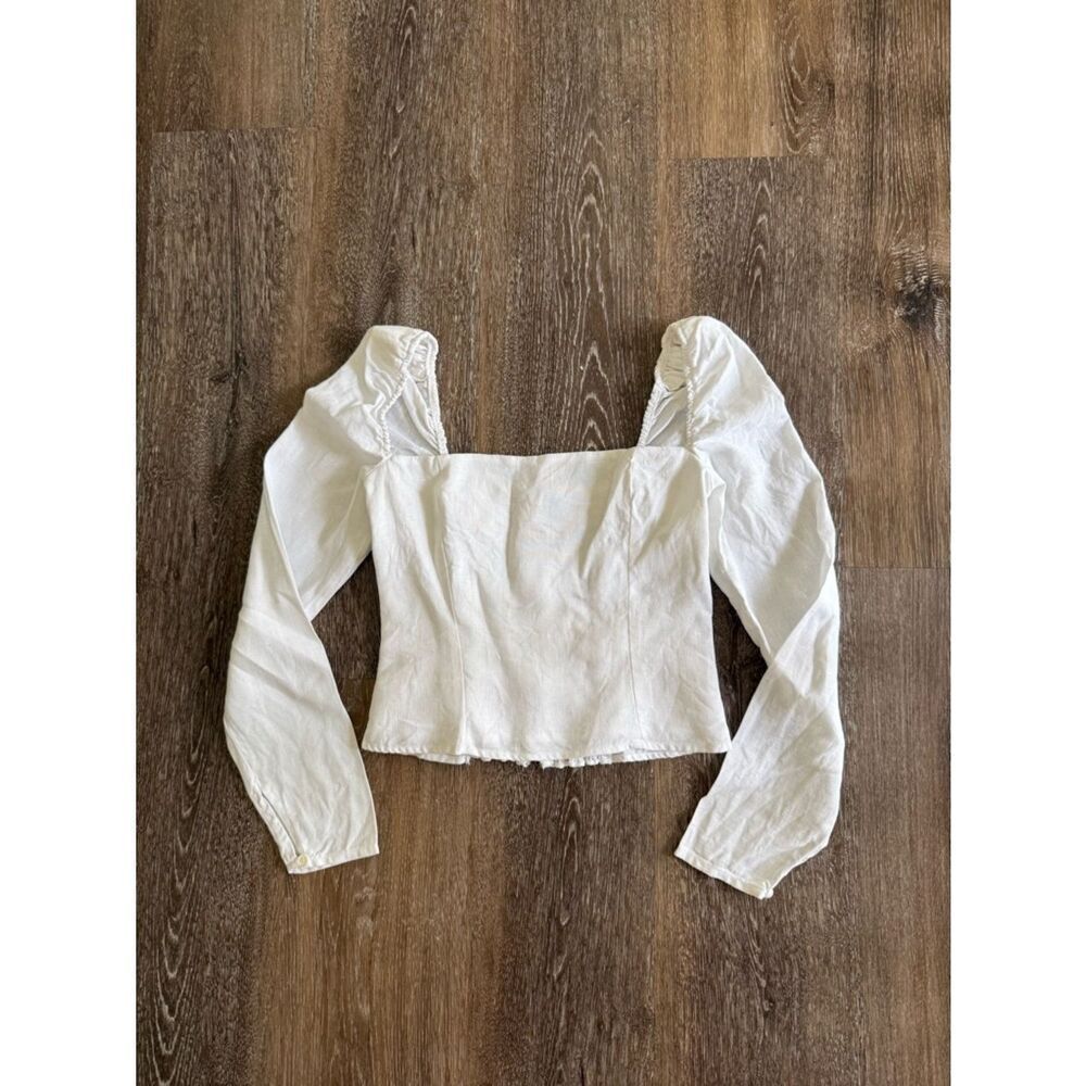 Reformation Linen Top White Sz 2